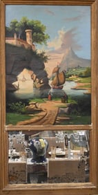 Painted Continental Trumeau Mirror