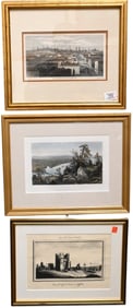 14 Piece Group of Framed Cityscape Engravings