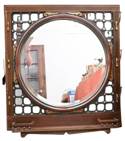 Victorian Hanging Coat Rack with Mirror
