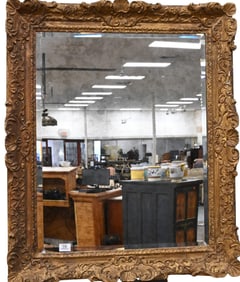 Carved and Beveled Glass Mirror