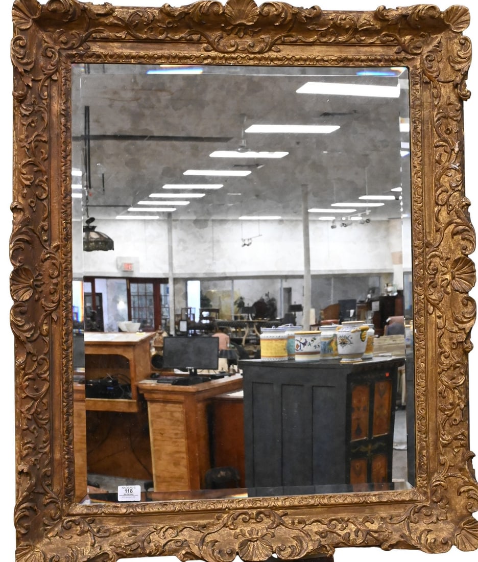 Carved and Beveled Glass Mirror (1 of 3)