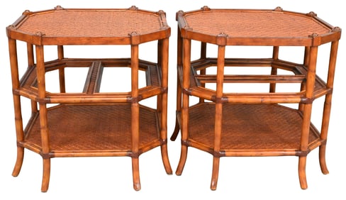 Pair of Rattan Side Tables