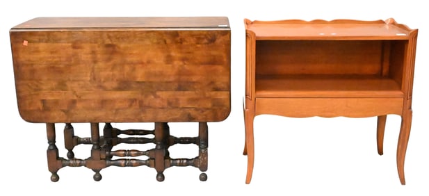Louis XV Style Bedside Two Tier Table along with Reproduction Gateleg Table