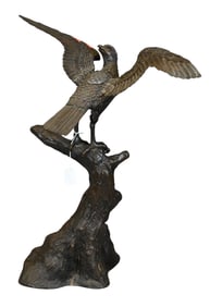 Japanese Meiji Style Bronze Hawk