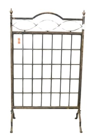 Bronze and Leaded Glass Firescreen