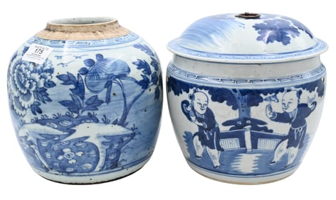 Two Chinese Blue and White Jars