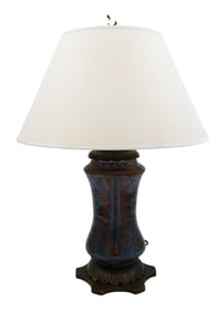 Hispano-Moresque Lustre Pottery Vase Lamp