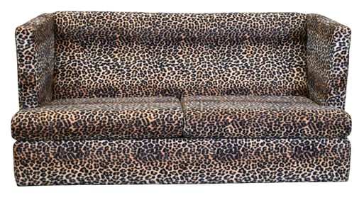 Custom Upholstered Mid-Century Modern Leopard Sofa