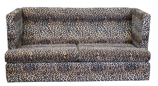 Custom Upholstered Mid-Century Modern Leopard Sofa