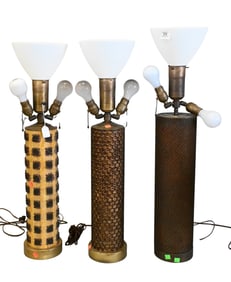 Three Wallpaper Printing Roll Table Lamps