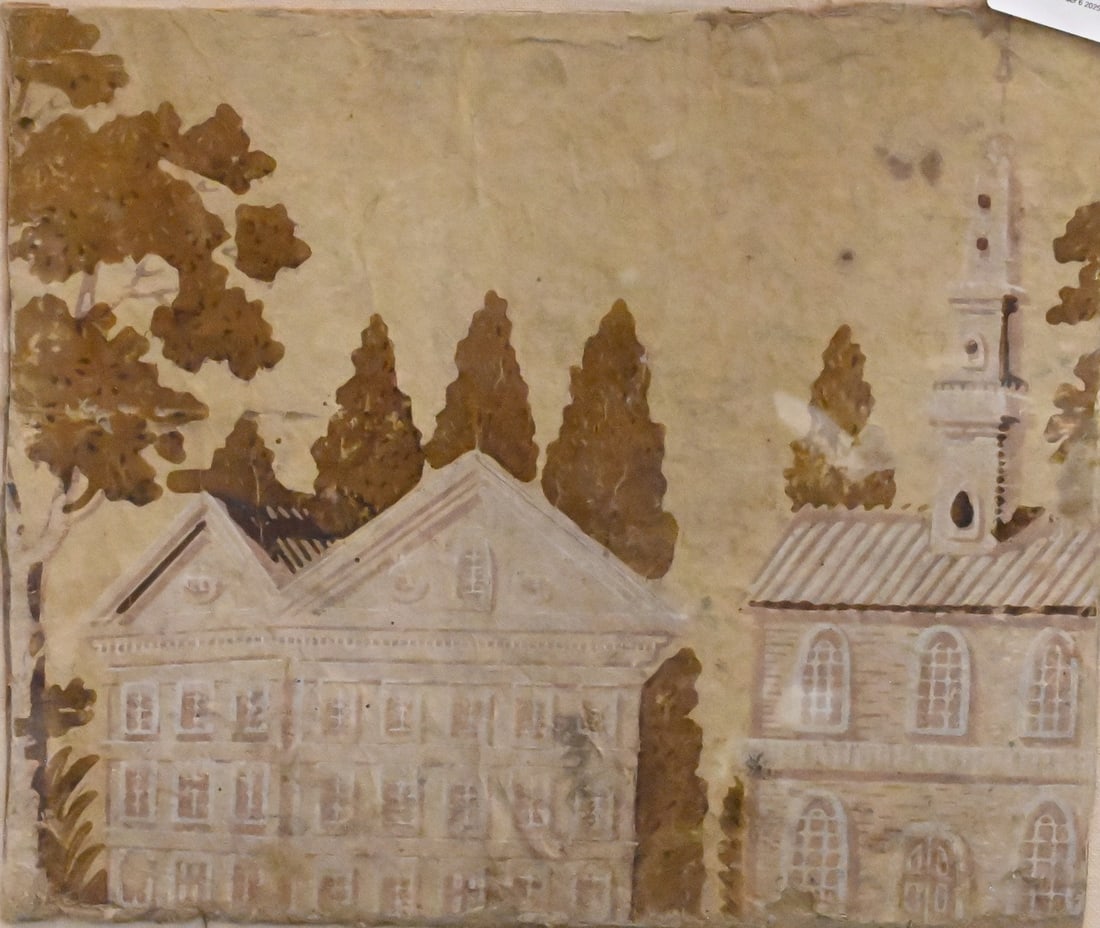 Framed American Folk Art Band Box Fragment (1 of 5)