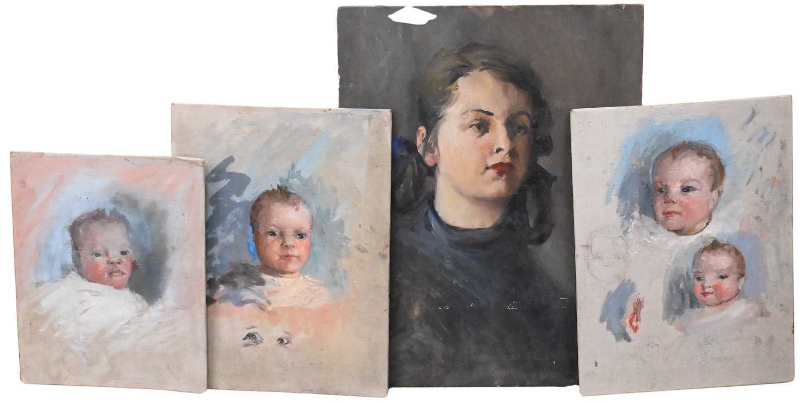 15 Helen Savier DuMond (American 1872-1968): 15 Helen Savier DuMond (American 1872-1968) to include portraits of older women, a young boy in a suit, gentlemen in hats and suits, study of a woman reading in a rocking chair along with several stud