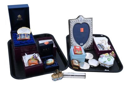 Two Tray Lots of Silver and Enamel