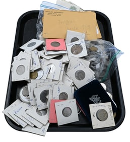 Group of World Coins and Currency