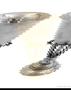 Georg Jensen Sterling Silver Pedestal Bowl: Georg Jensen Sterling Silver Pedestal Bowl marked 17A on base height 4 inches, weight 5.4 t.oz