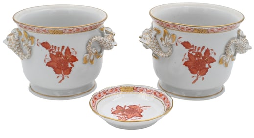 Three Herend "Chinese Bouquet" Porcelain Pieces