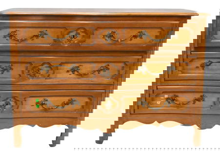 Widdicomb French Style Chest: Widdicomb French Style Chest having three drawers height 33 inches, top 21 1/2" x 48" Provenance: Collection of Barbara Rothschild Michaels and Roger Michaels of New York City and Ossining, New York;