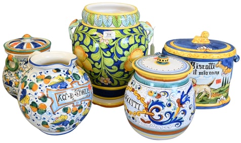 Five Piece Majolica Group