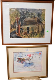Five Framed Watercolor Scenes