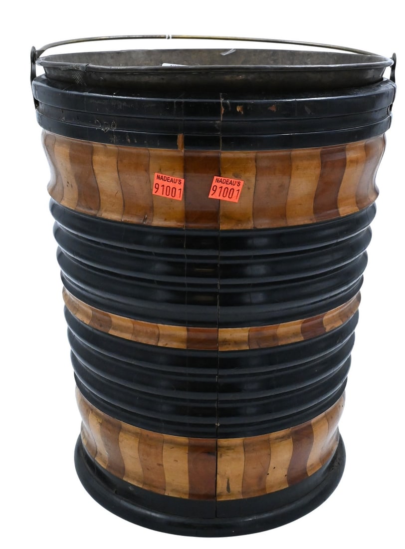 Anglo-Dutch Ebonized and Fruitwood Peat Bucket (1 of 4)