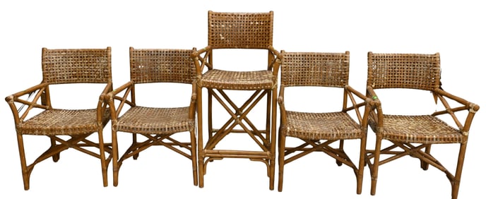 Group of Five Rattan Chairs