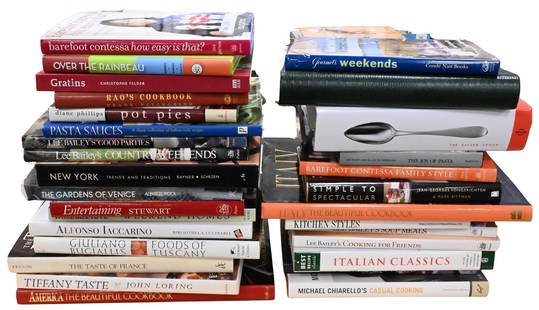 Approximately 30 Coffee Table Books on Cooking: Approximately 30 Coffee Table Books on Cooking to include Classic Cooks, Italian Cooks, Lee Bailey's City Feed, American and French cooking, etc.