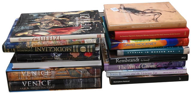 Approximately 17 Coffee Table Books on Art: Approximately 17 Coffee Table Books on Art to include Great Plane Painters, Michelangelo Drawings, Rembrandt and American Impressionists