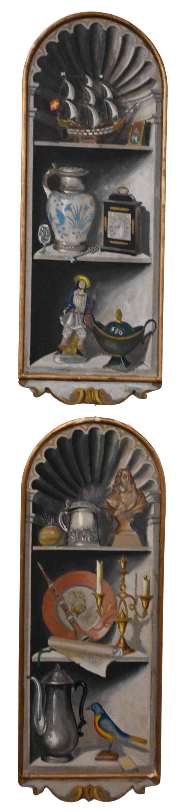 Pair of Palladio Mid Century Trompe l'Oeil Paintings (1 of 3)