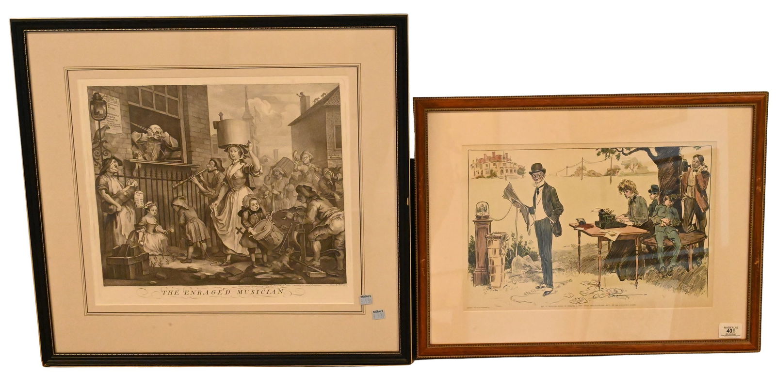 Group of 15 Mostly 19th Century Framed Caricatures (1 of 11)