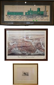 Group of 14 Mostly Framed Portrait and Architectural Engravings