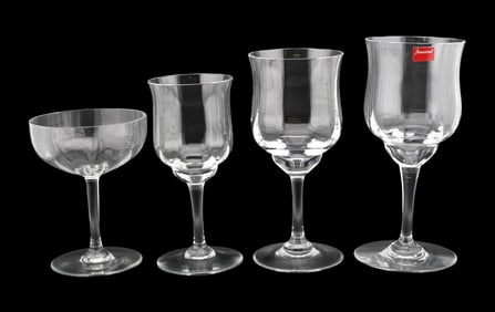64 Piece Baccarat "Capri" Clear Cut Crystal Stemware Set