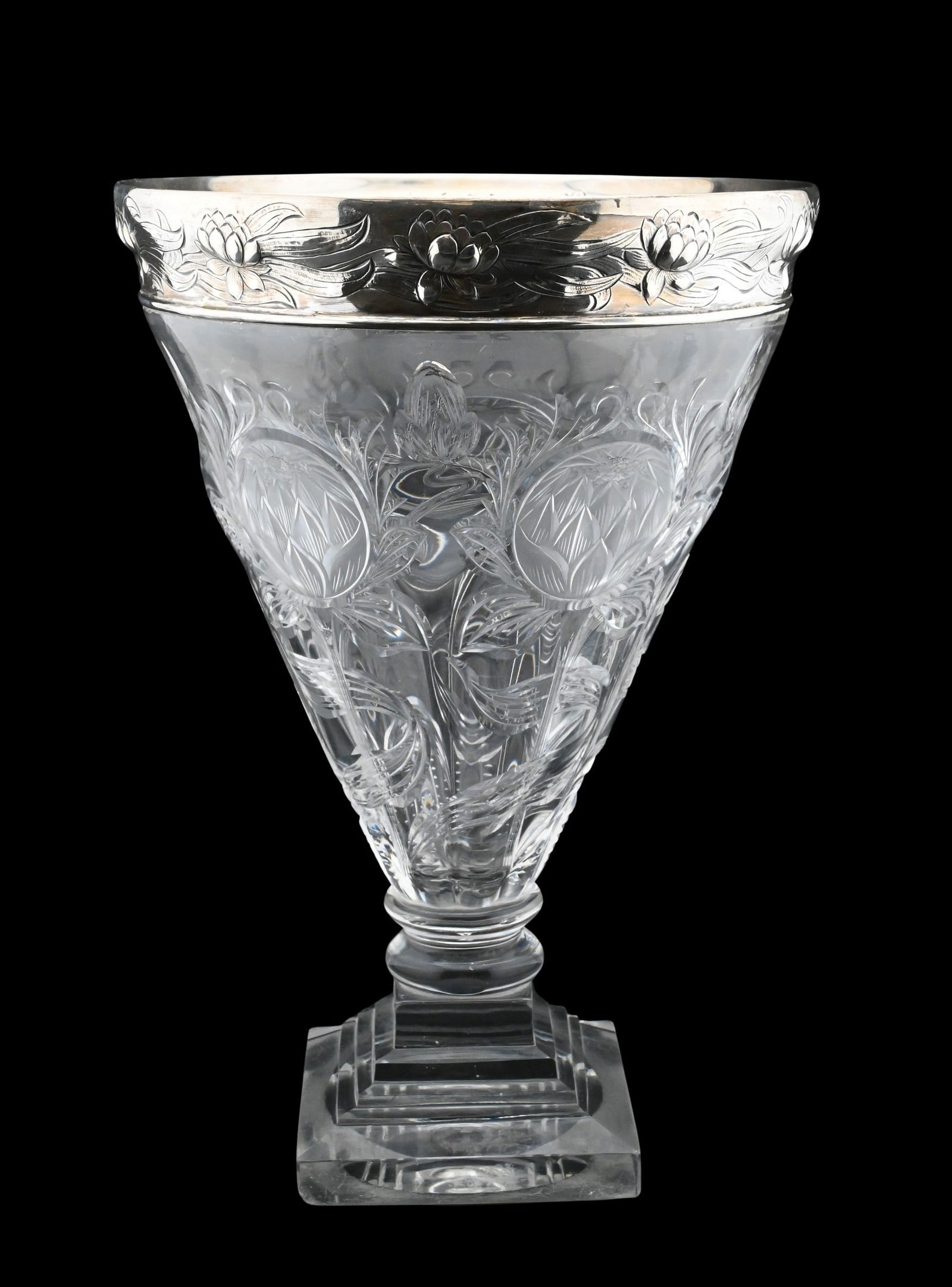Tiffany & Co., Sterling Silver Mounted Cut Glass Trophy Vase (1 of 8)