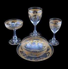 55 Piece Saint Louis "Mexico" Crystal Stemware Set