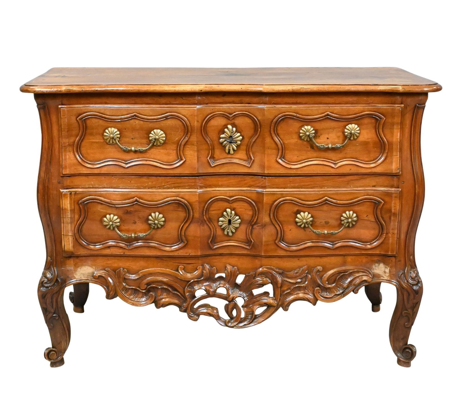 Louis XV Provincial Carved Walnut Commode (1 of 6)