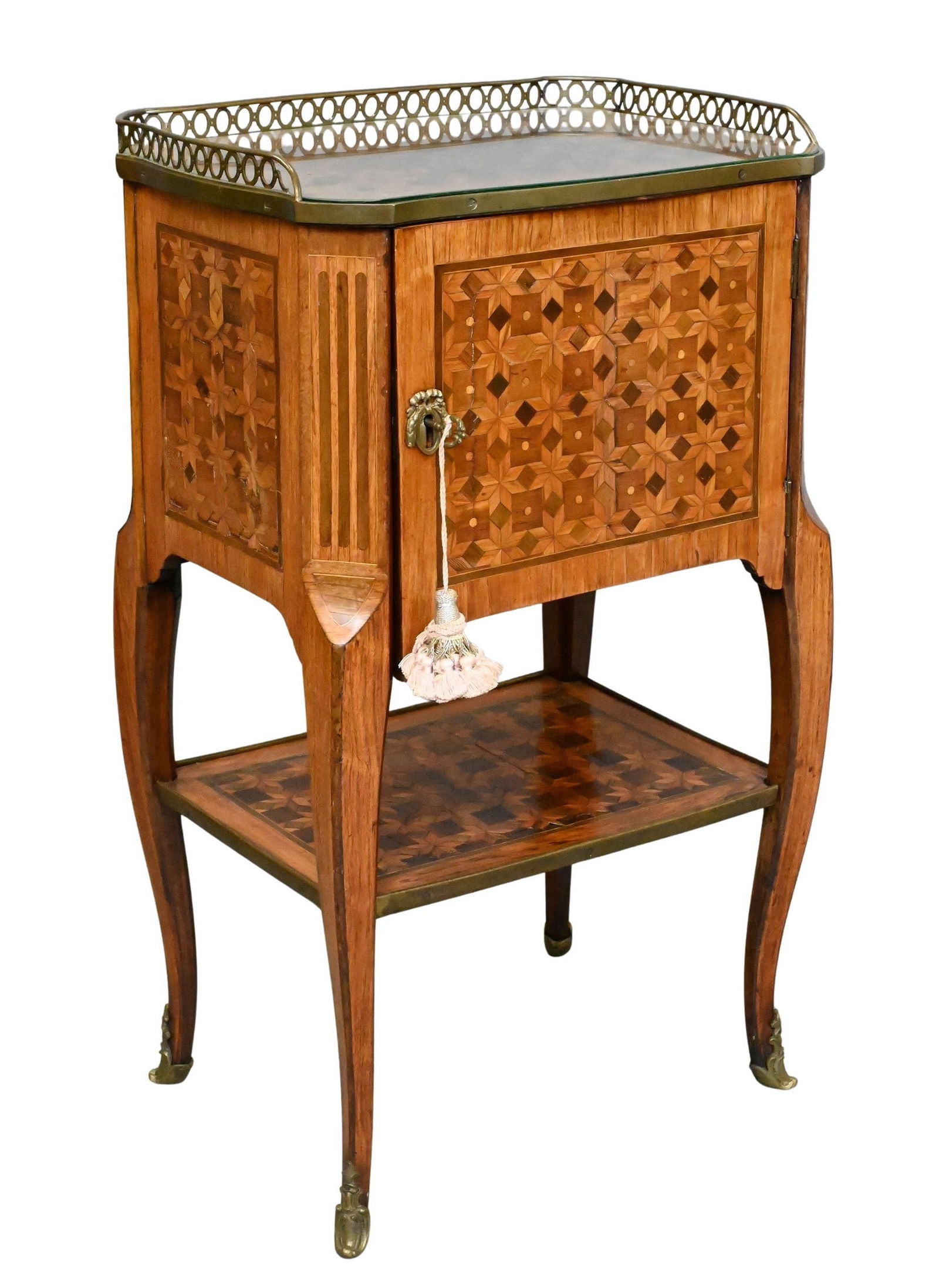 Louis XV Parquetry Bedside Cabinet (1 of 5)