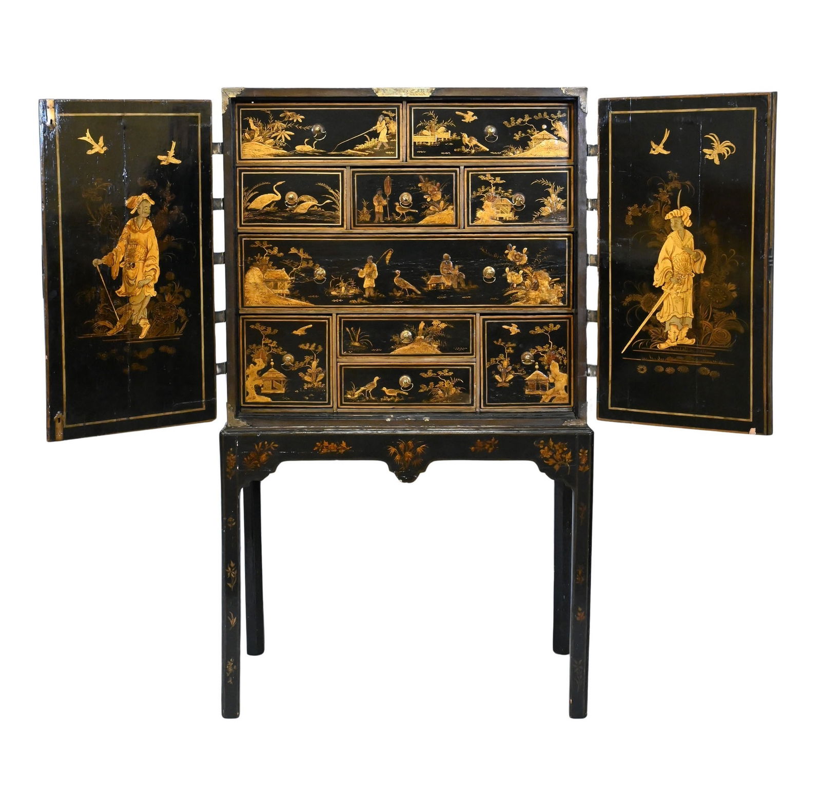 George I Japanned Cabinet on Stand (1 of 10)
