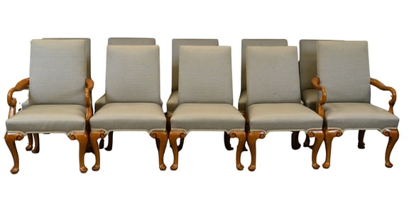 Set of Twelve Custom-Made Dining Chairs