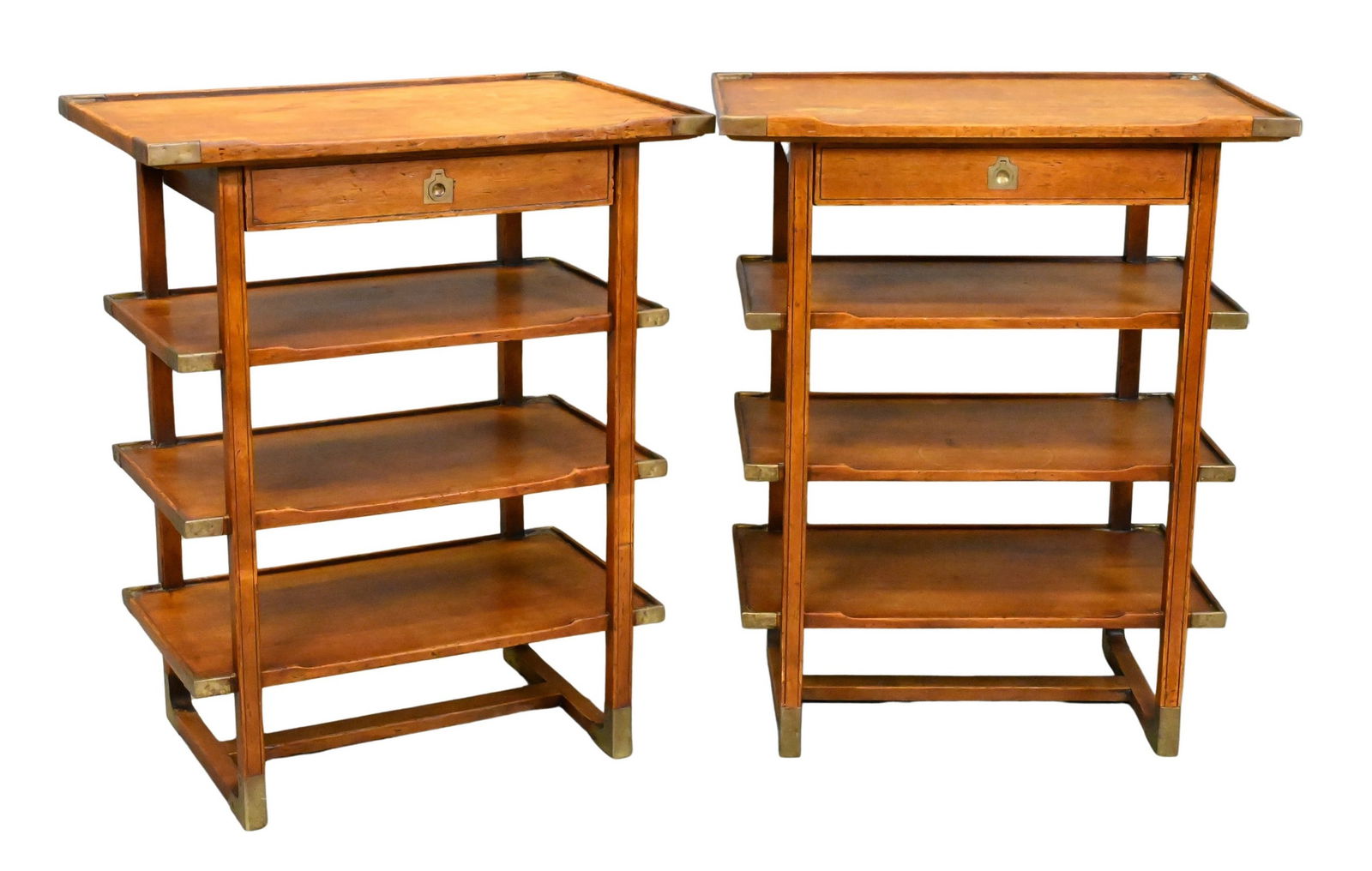 Pair of French Fruitwood and Brass-Mounted Étagères (1 of 8)