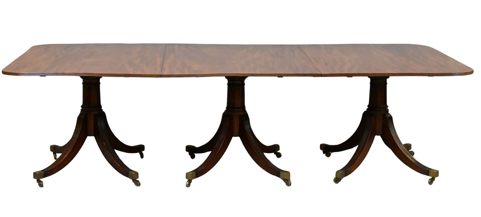 Georgian Mahogany Triple-Pedestal Banquet Table, England, c. 1810 (1 of 6)