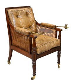 English Regency Caned Library Chair