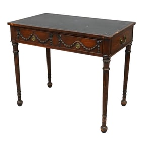 George III Mahogany Two-Drawer Writing Table (19th Century)