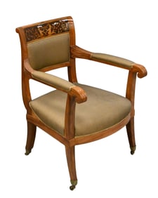 Josef Ulrich Danhauser (Austrian 1780-1829) Biedermeier Walnut Armchair
