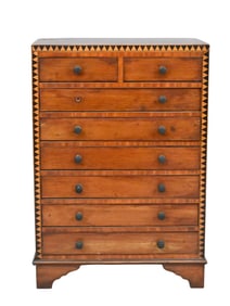 Miniature Inlaid Mahogany Chest of Drawers (19th Century)