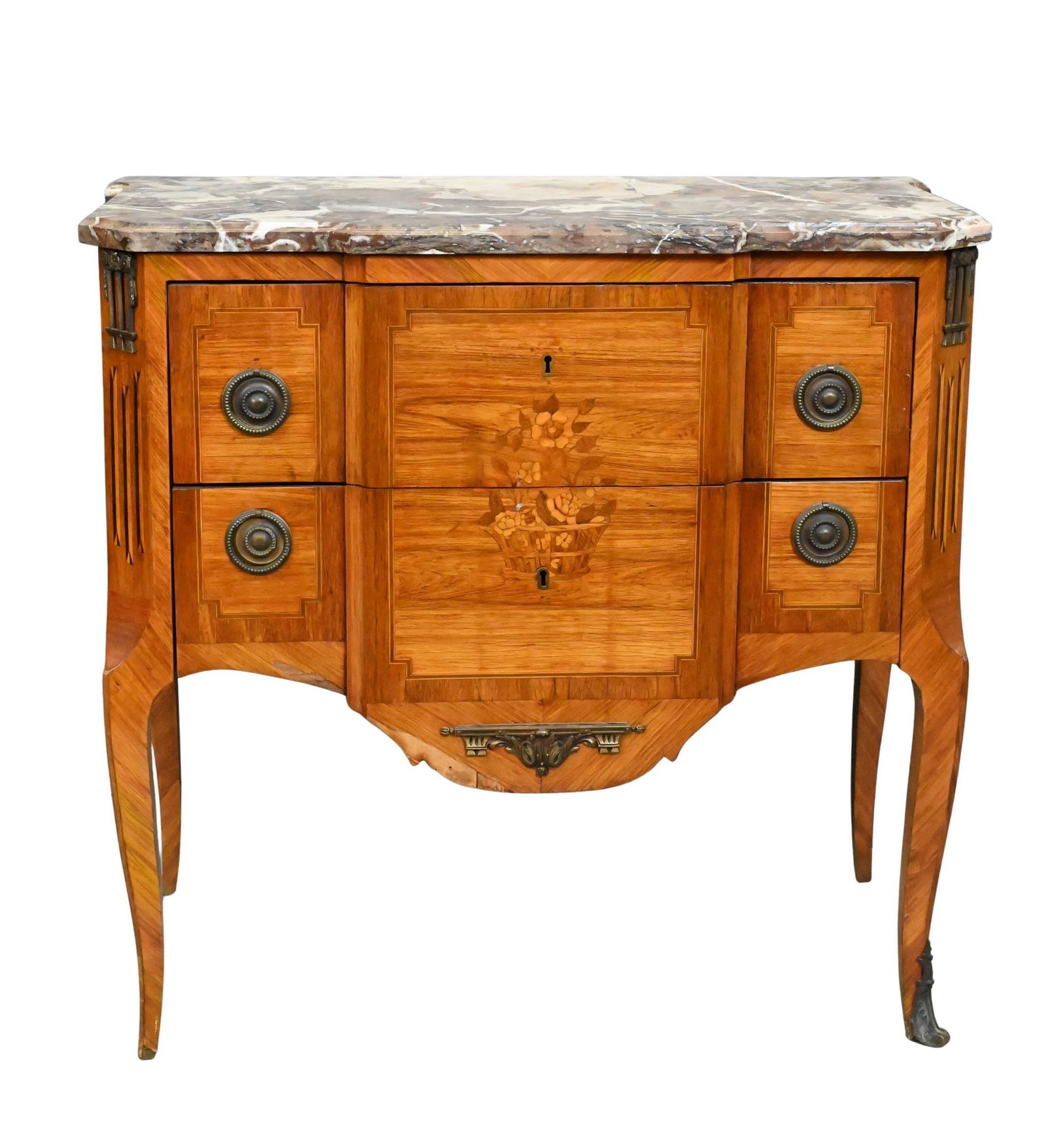 Louis XVI Kingwood and Marquetry Marble-Top Commode (1 of 5)