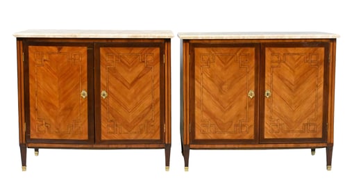 Pair of Signed J.P. Du Sautoy Louis XVI Cabinets