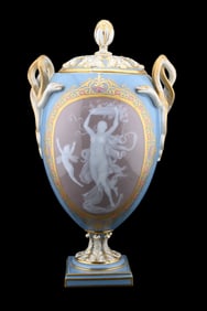 Meissen Porcelain Pâte-sur-Pâte Covered Urn (19th Century)