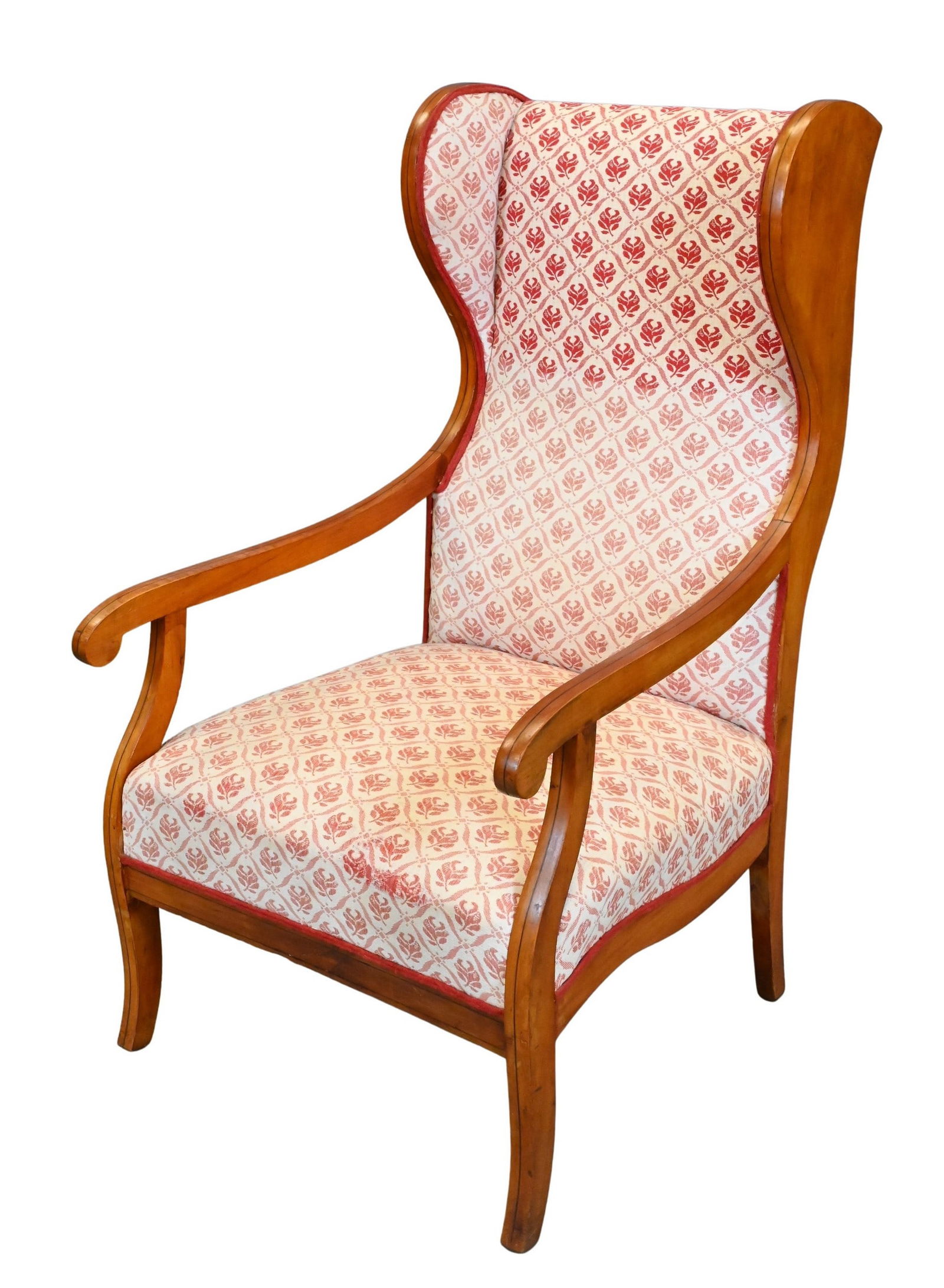 Biedermeier Fruitwood Wingback Armchair (1 of 6)