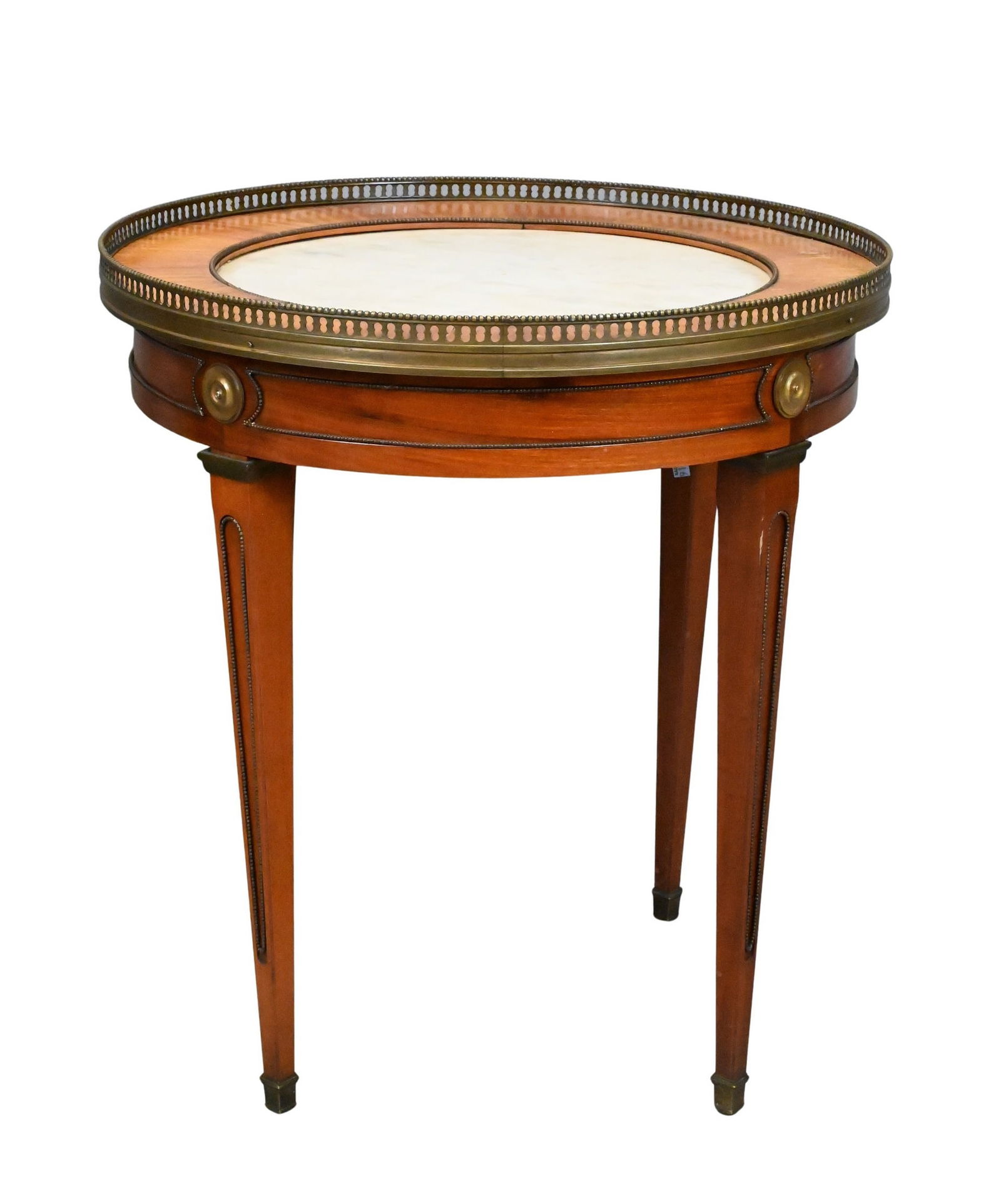 Louis XVI Marble Top Mahogany Bouillotte Table (1 of 4)