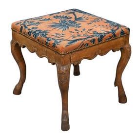 Louis XV Carved Walnut Stool
