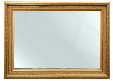 American Gilded Panel Mirror with Continuous Ornamental Relief